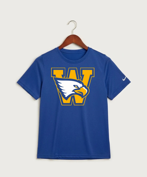 Windom Area High School Volleyball (Girls) - Game Royal Nike Youth Swoosh Sleeve rLegend Tee NKDX8787