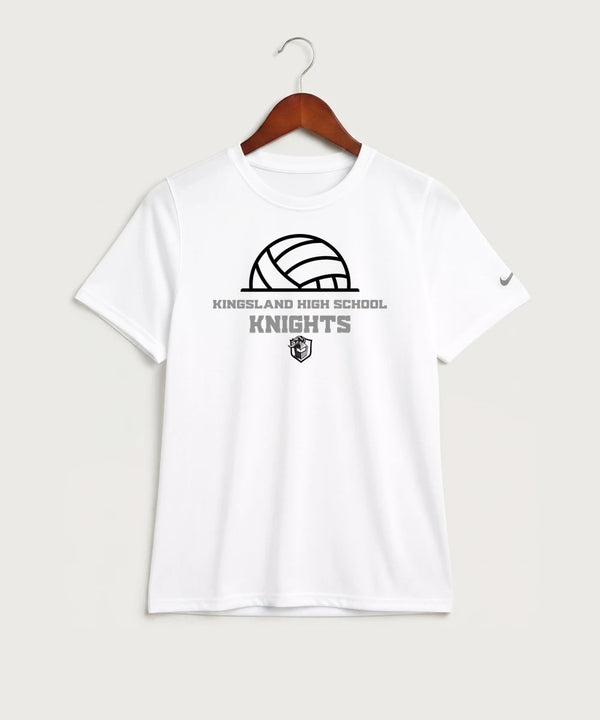 Kingsland High School Volleyball (Girls) - White Nike Youth Swoosh Sleeve rLegend Tee NKDX8787