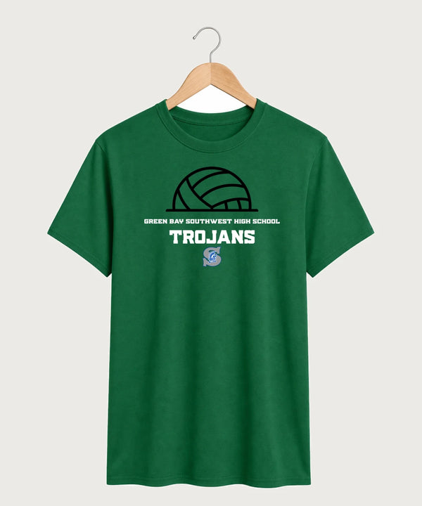 Green Bay Southwest High School Volleyball (Girls) - Athletic Kelly Port & Co Core Cotton Tee. PC54