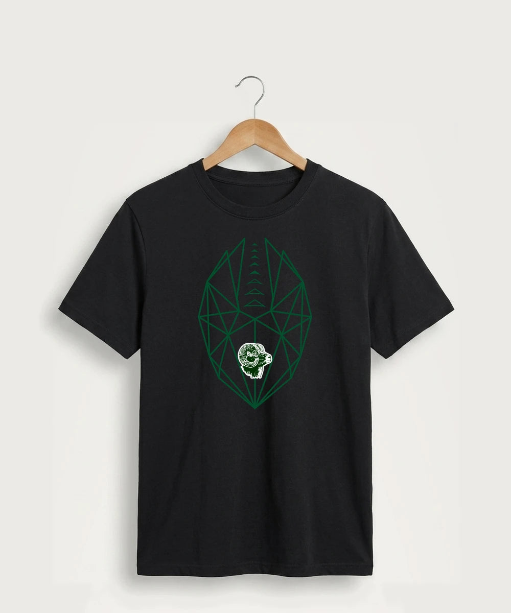 Roseau High School Football (Boys) - Jet Black Port & Co Core Cotton Tee. PC54