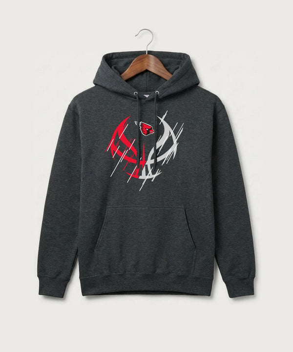 Forreston Basketball - Black Heather Port & Co Core Fleece Pullover Hooded Sweatshirt. PC78H
