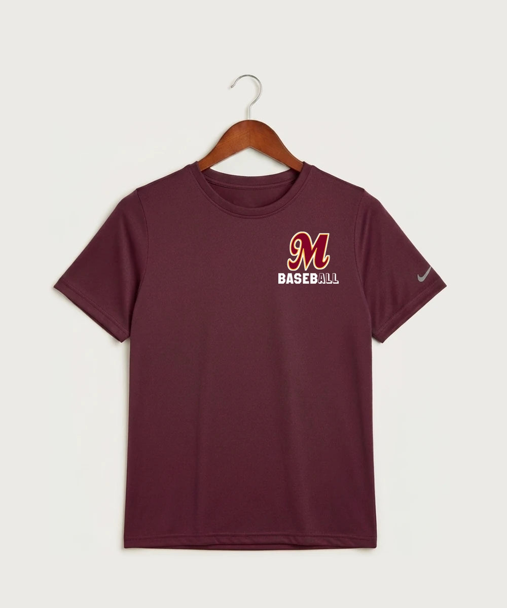 MAYBA Baseball Team Store - Deep Maroon Nike Youth Swoosh Sleeve rLegend Tee NKDX8787