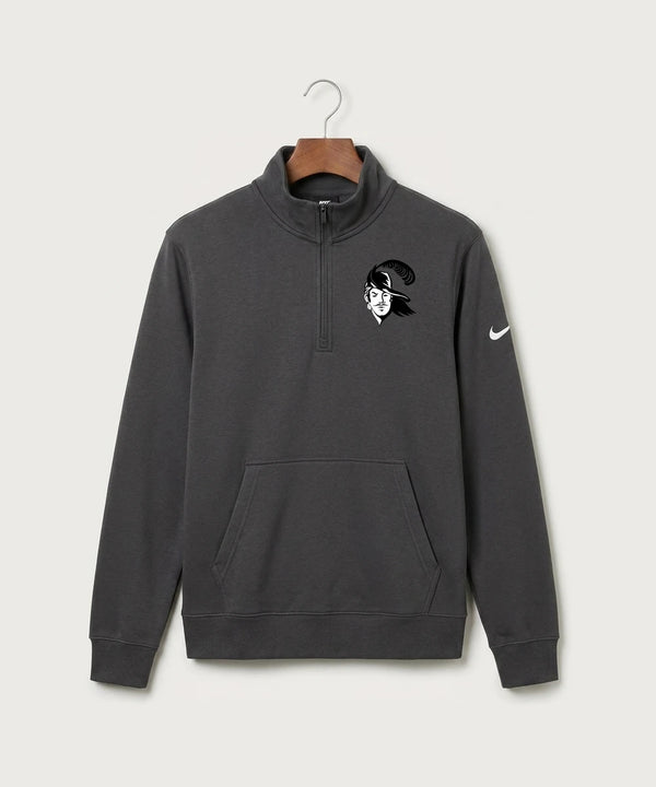 Border West Football (Boys) - Anthracite Nike Club Fleece Sleeve Swoosh 1/2-Zip NKDX6718