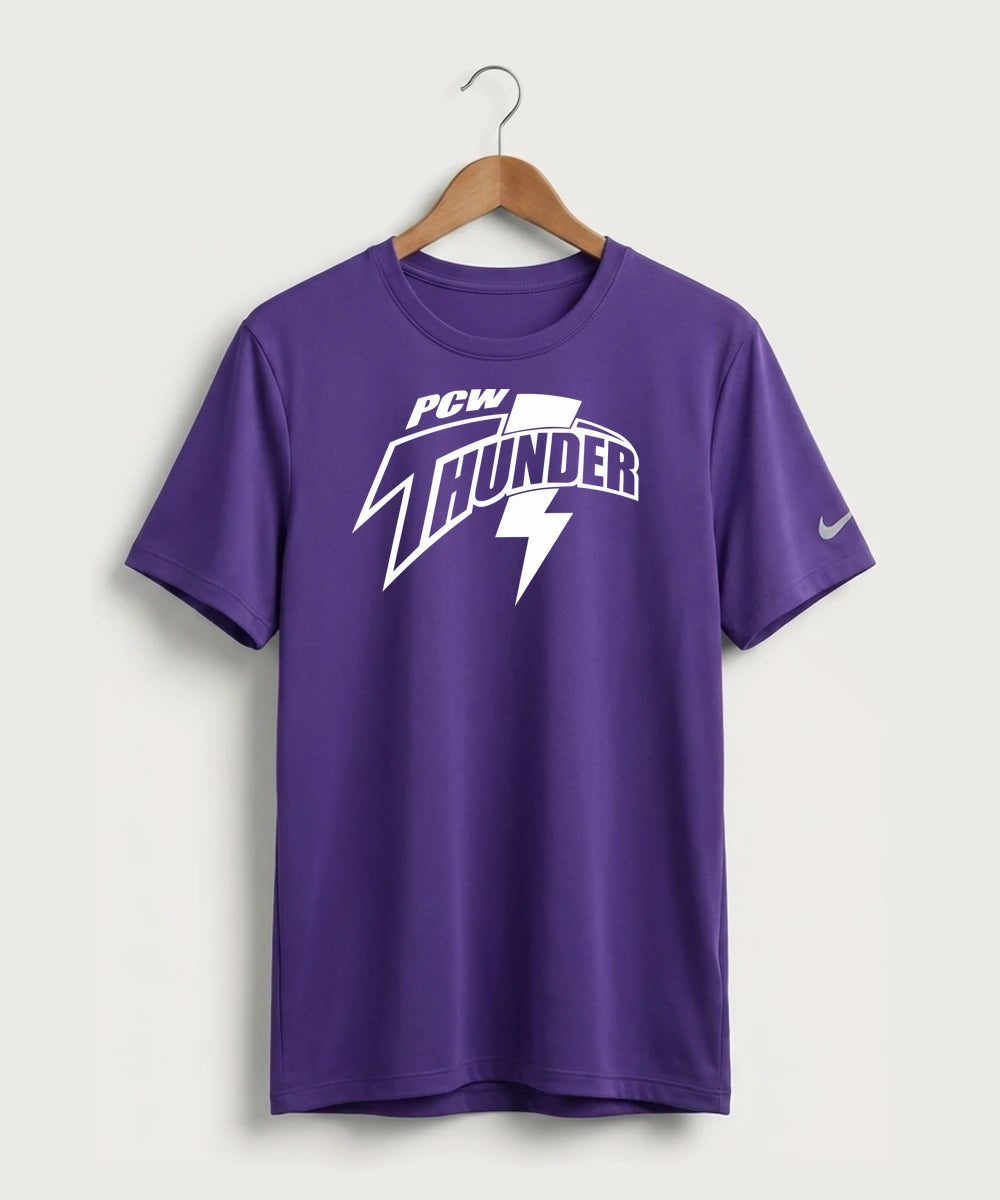 Polk County West Football (Boys) - Court Purple Nike Swoosh Sleeve rLegend Tee NKDX8730