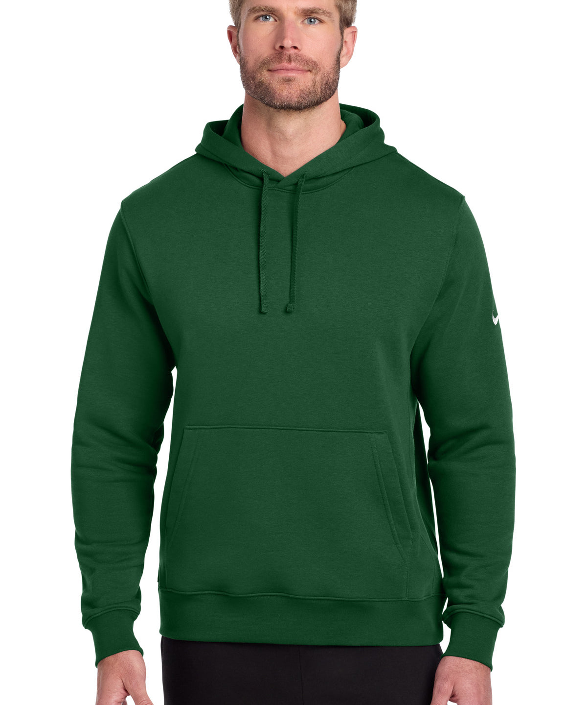 Ashwaubenon High School Football (Boys) - Gorge Green Nike Club Fleece Sleeve Swoosh Pullover Hoodie NKDR1499 (model)