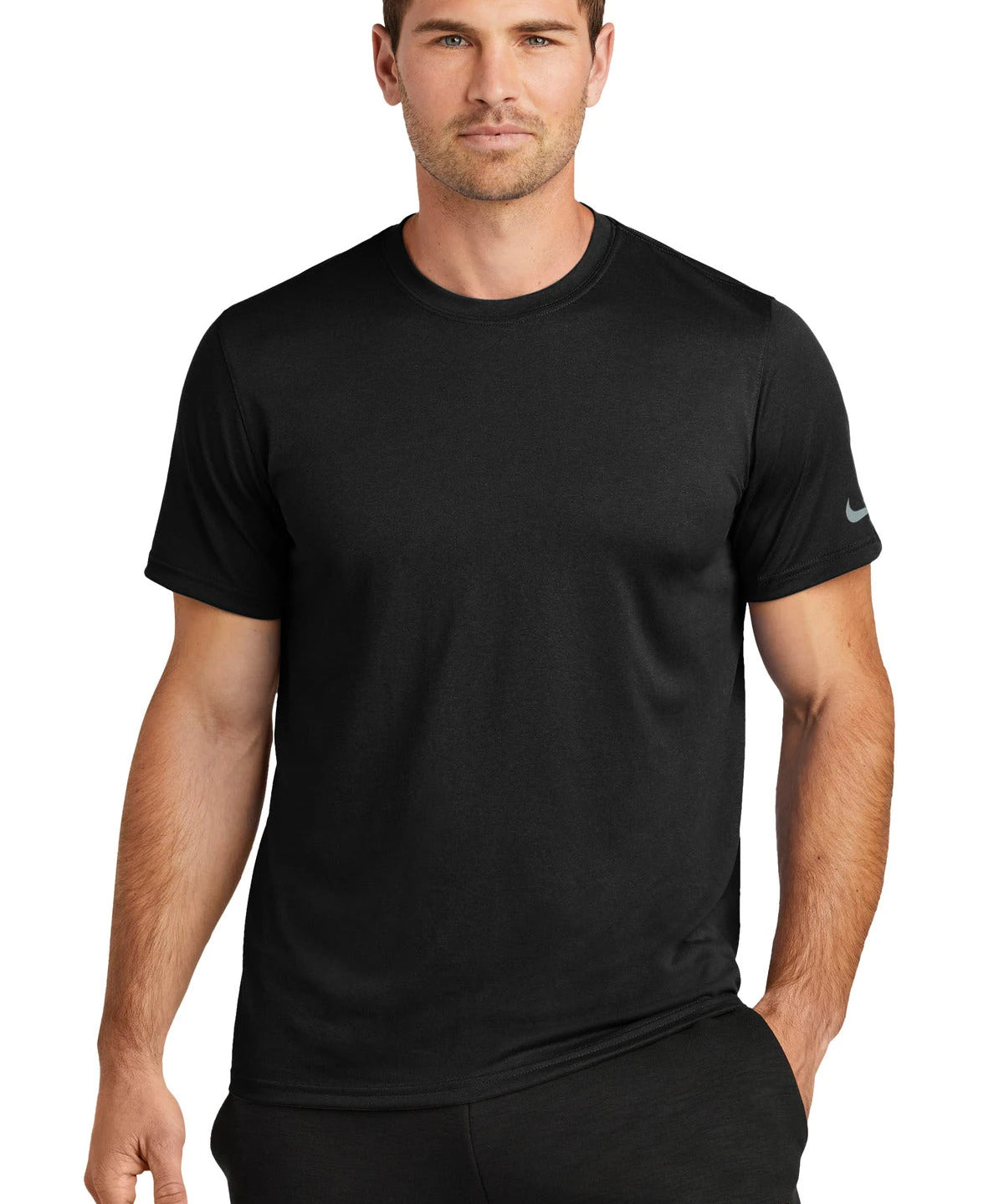 Ashwaubenon High School Football (Boys) - Black Nike Swoosh Sleeve rLegend Tee NKDX8730 (model)
