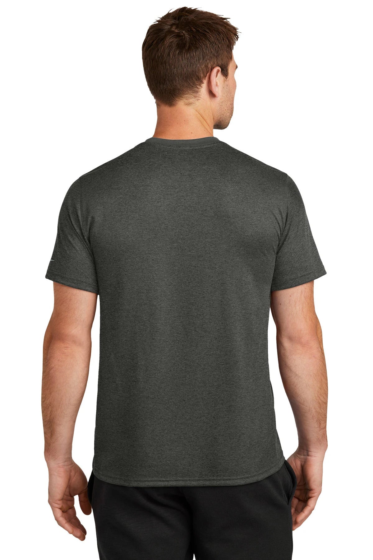 Notre Dame High School Team Store - Dark Smoke Heather Nike Swoosh Sleeve rLegend Tee NKDX8730 (back)