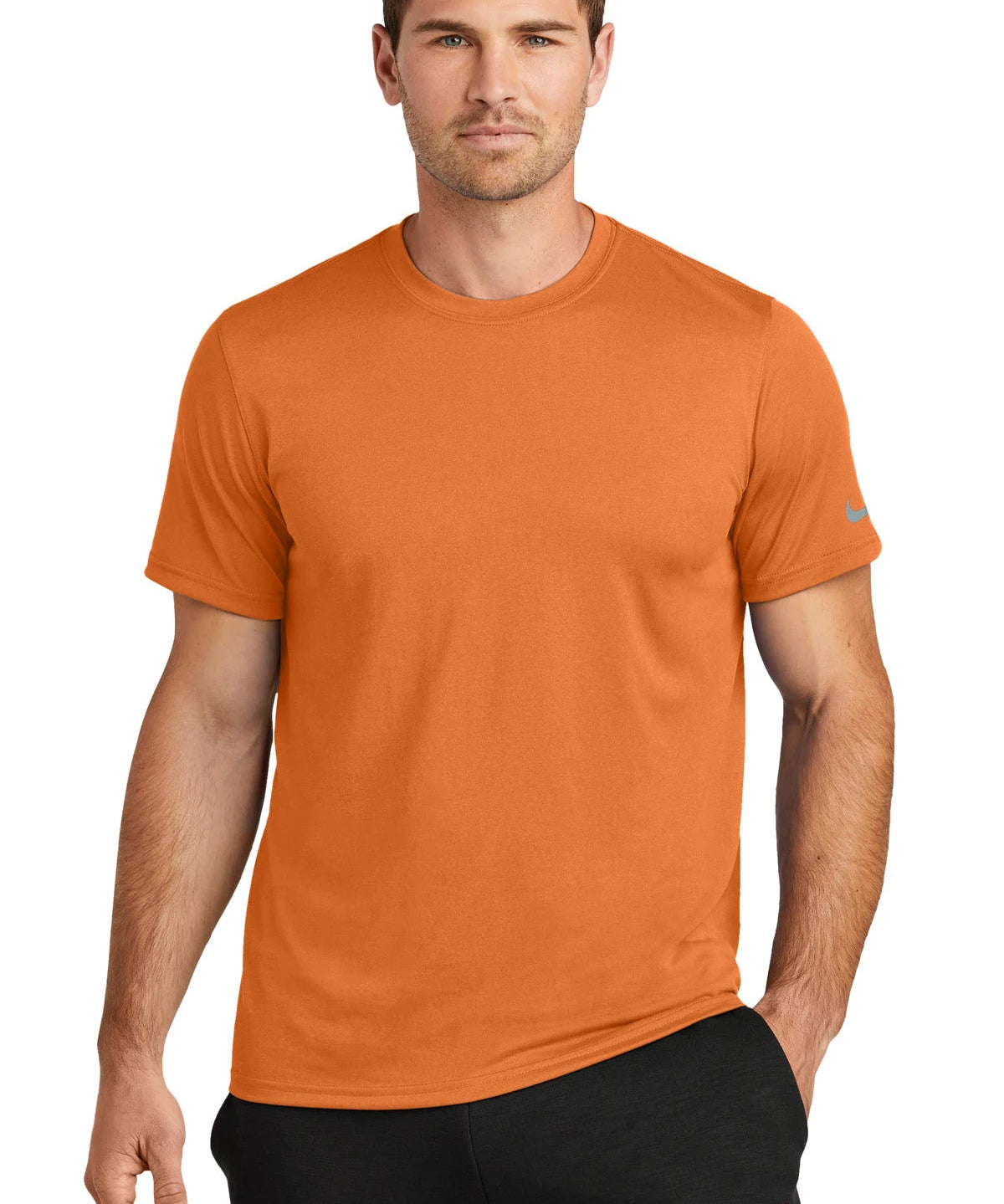 Ashwaubenon High School Football (Boys) - Desert Orange Nike Swoosh Sleeve rLegend Tee NKDX8730 (model)
