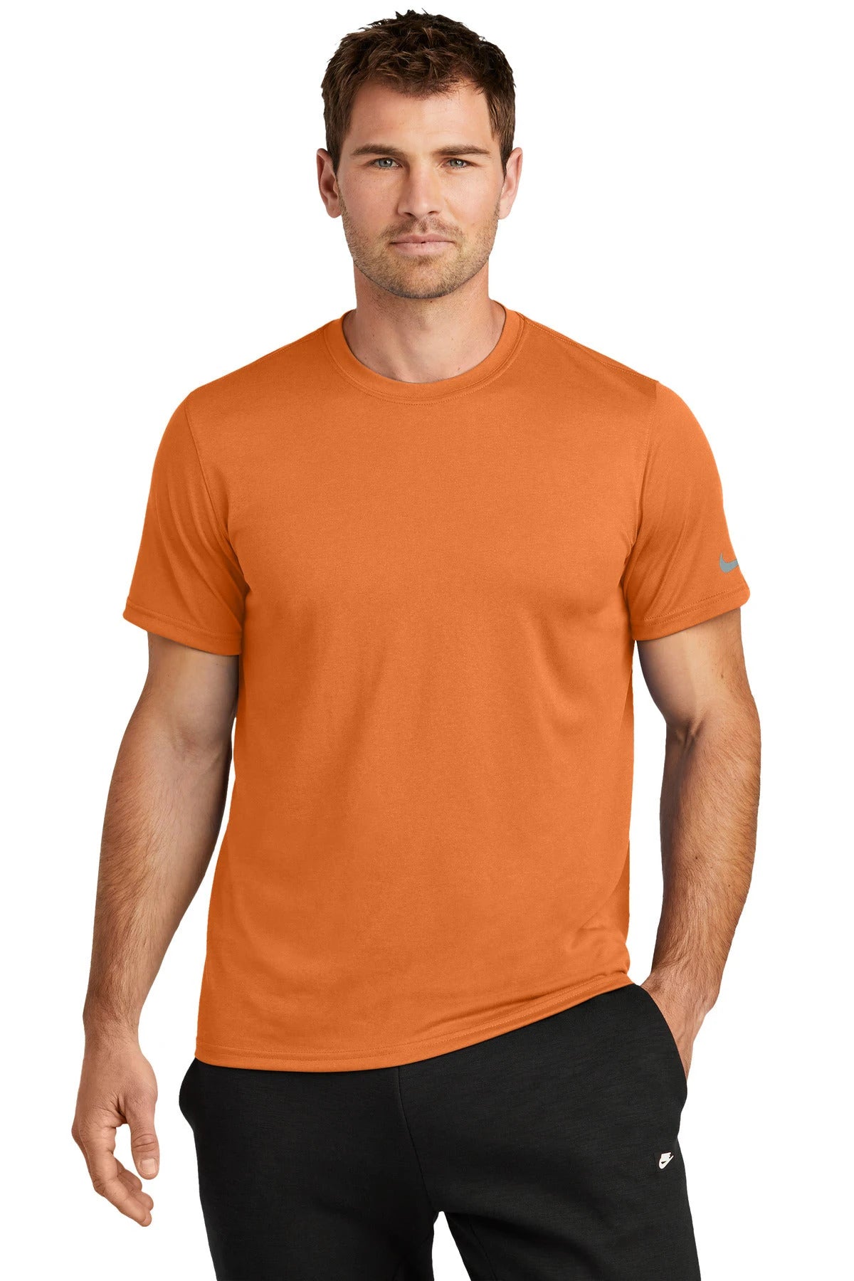 Ashwaubenon High School Football (Boys) - Desert Orange Nike Swoosh Sleeve rLegend Tee NKDX8730 (model)