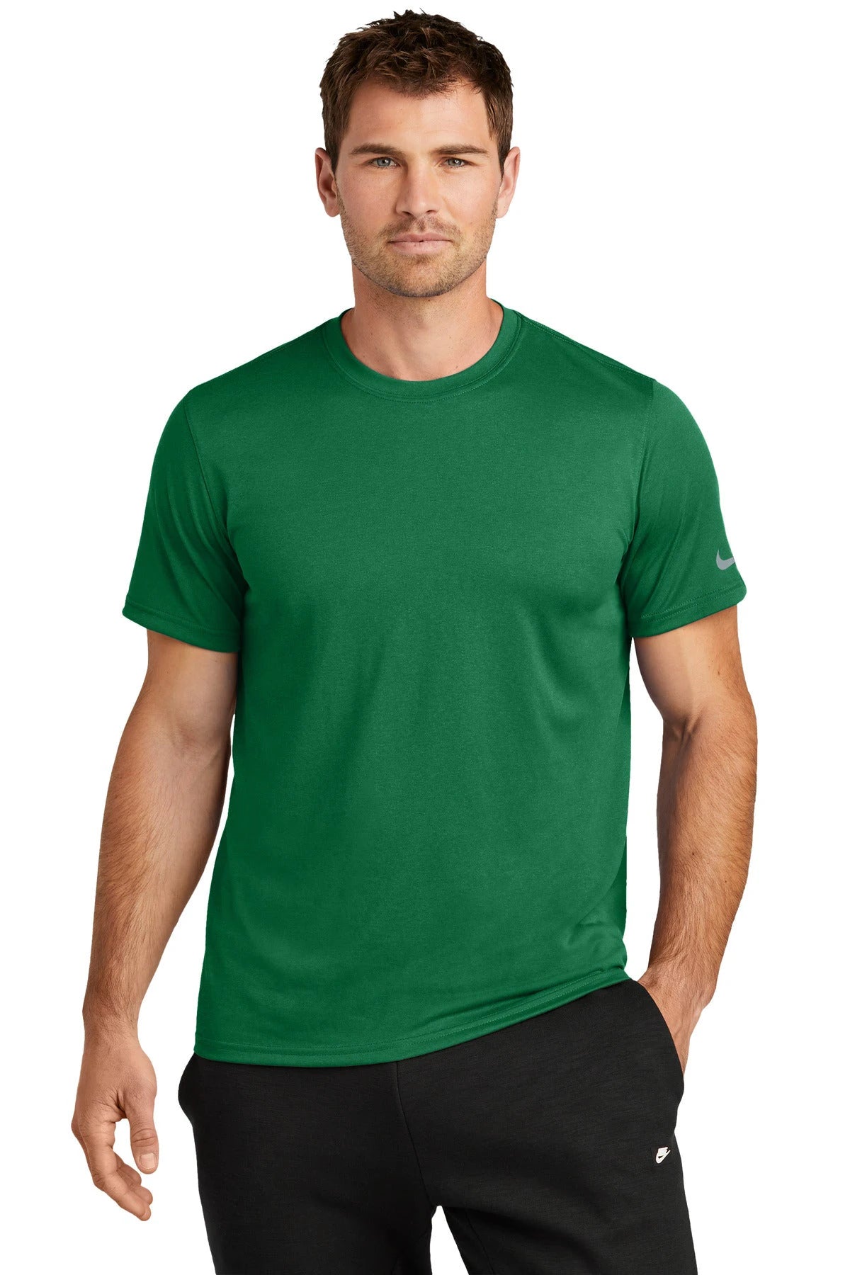 Ashwaubenon High School Football (Boys) - Gorge Green Nike Swoosh Sleeve rLegend Tee NKDX8730 (model)