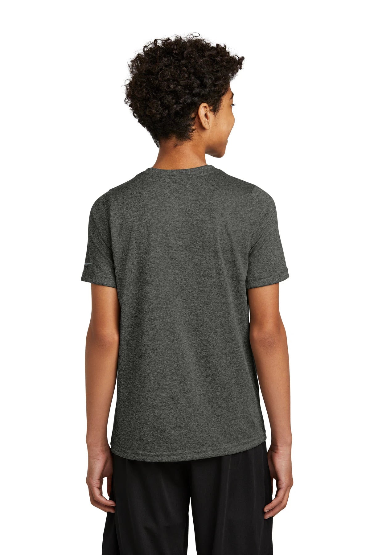 Notre Dame High School Team Store - Dark Smoke Heather Nike Youth Swoosh Sleeve rLegend Tee NKDX8787 (back)