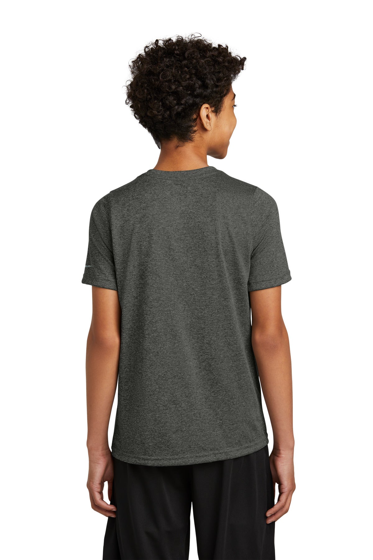 Notre Dame High School Team Store - Dark Smoke Heather Nike Youth Swoosh Sleeve rLegend Tee NKDX8787 (back)