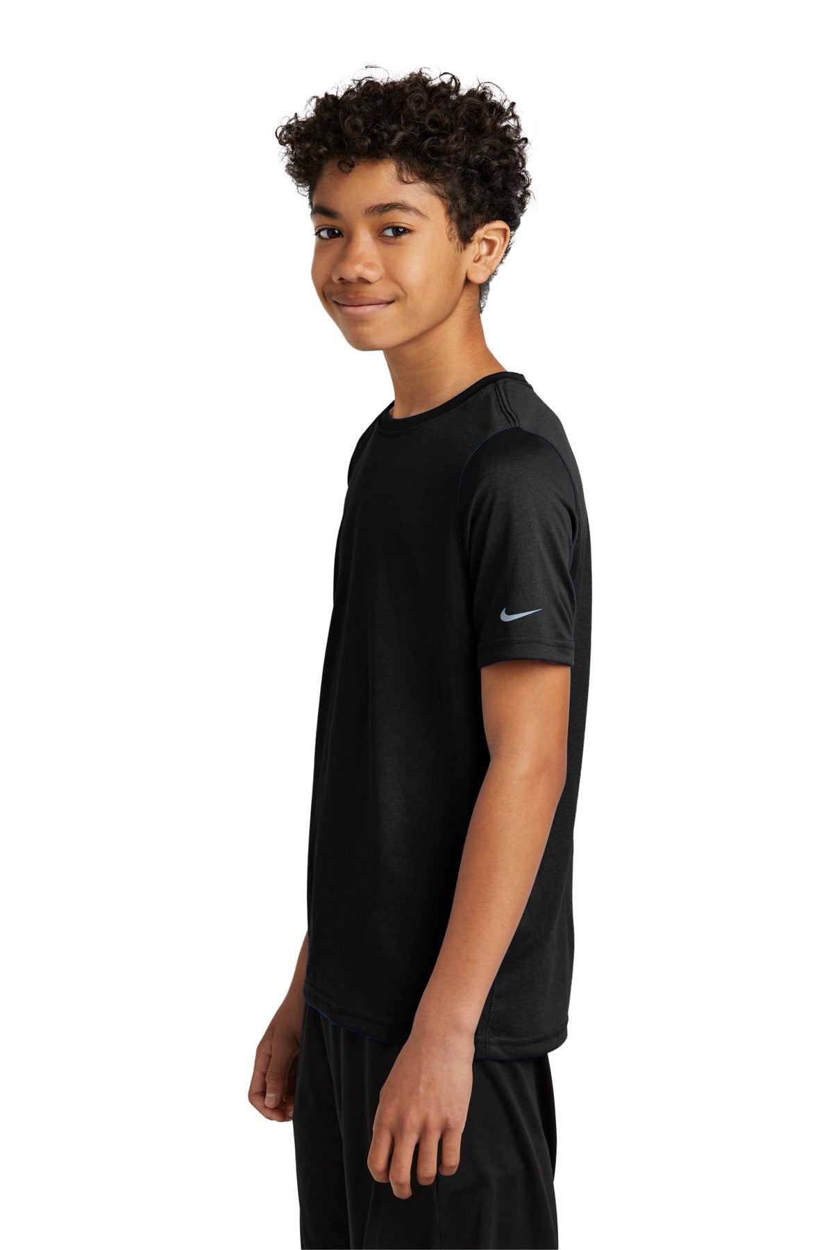 Corona Senior High School Cheer - Black Nike Youth Swoosh Sleeve rLegend Tee NKDX8787 (side)
