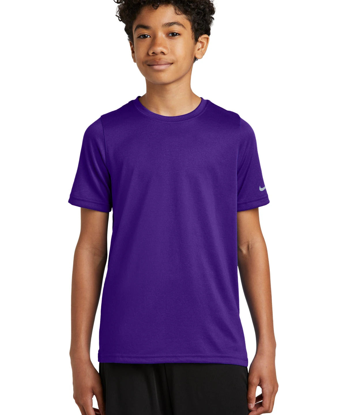 Ashwaubenon High School Football (Boys) - Court Purple Nike Youth Swoosh Sleeve rLegend Tee NKDX8787 (model)