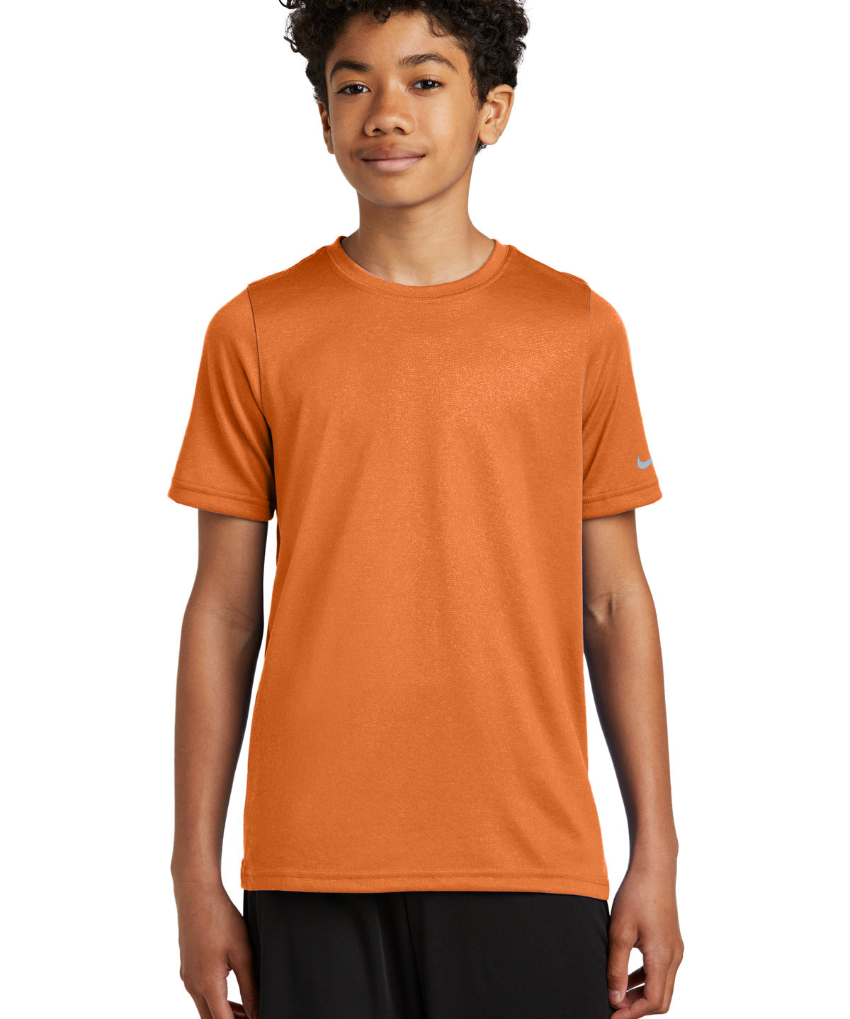 Ashwaubenon High School Football (Boys) - Desert Orange Nike Youth Swoosh Sleeve rLegend Tee NKDX8787 (model)
