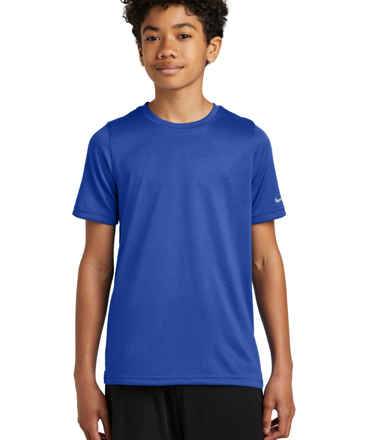 Ashwaubenon High School Football (Boys) - Game Royal Nike Youth Swoosh Sleeve rLegend Tee NKDX8787 (model)