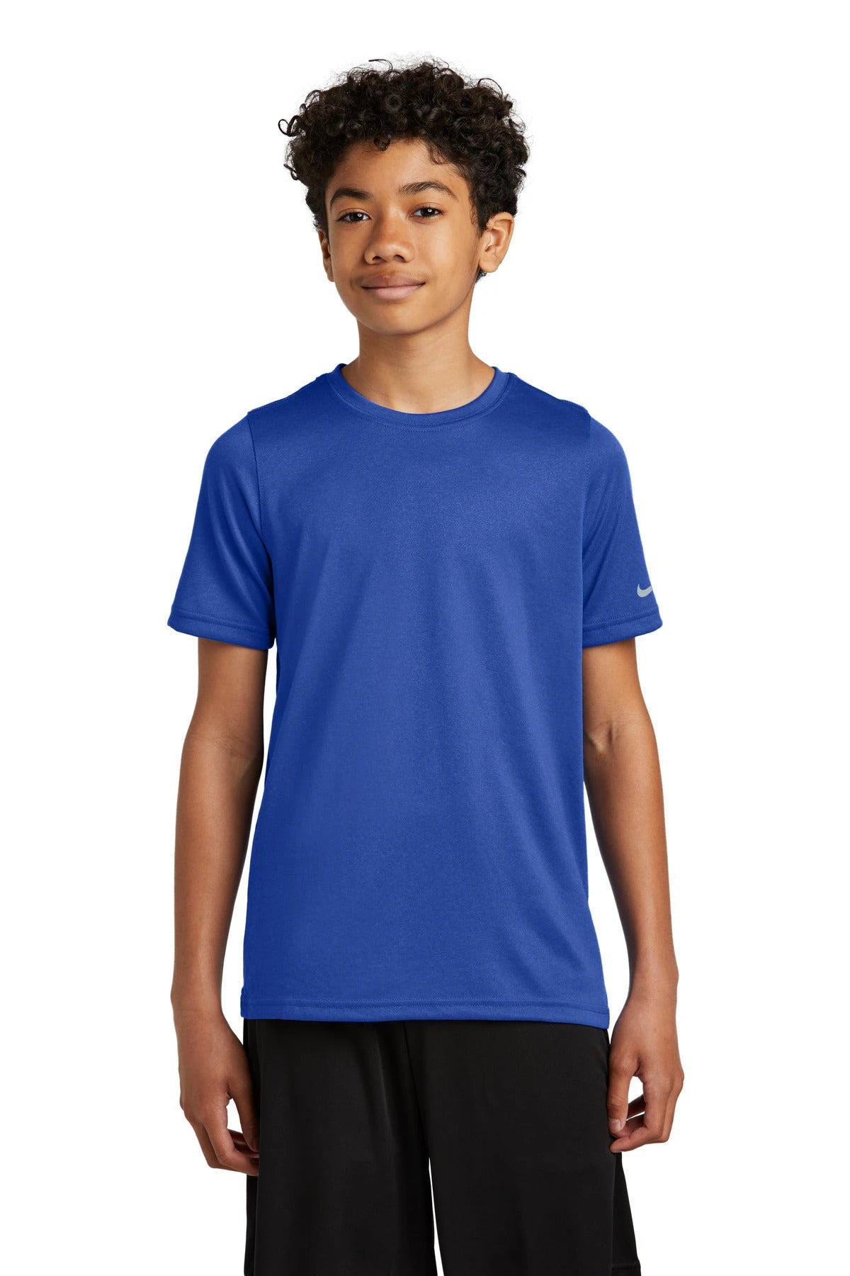 Ashwaubenon High School Football (Boys) - Game Royal Nike Youth Swoosh Sleeve rLegend Tee NKDX8787 (model)