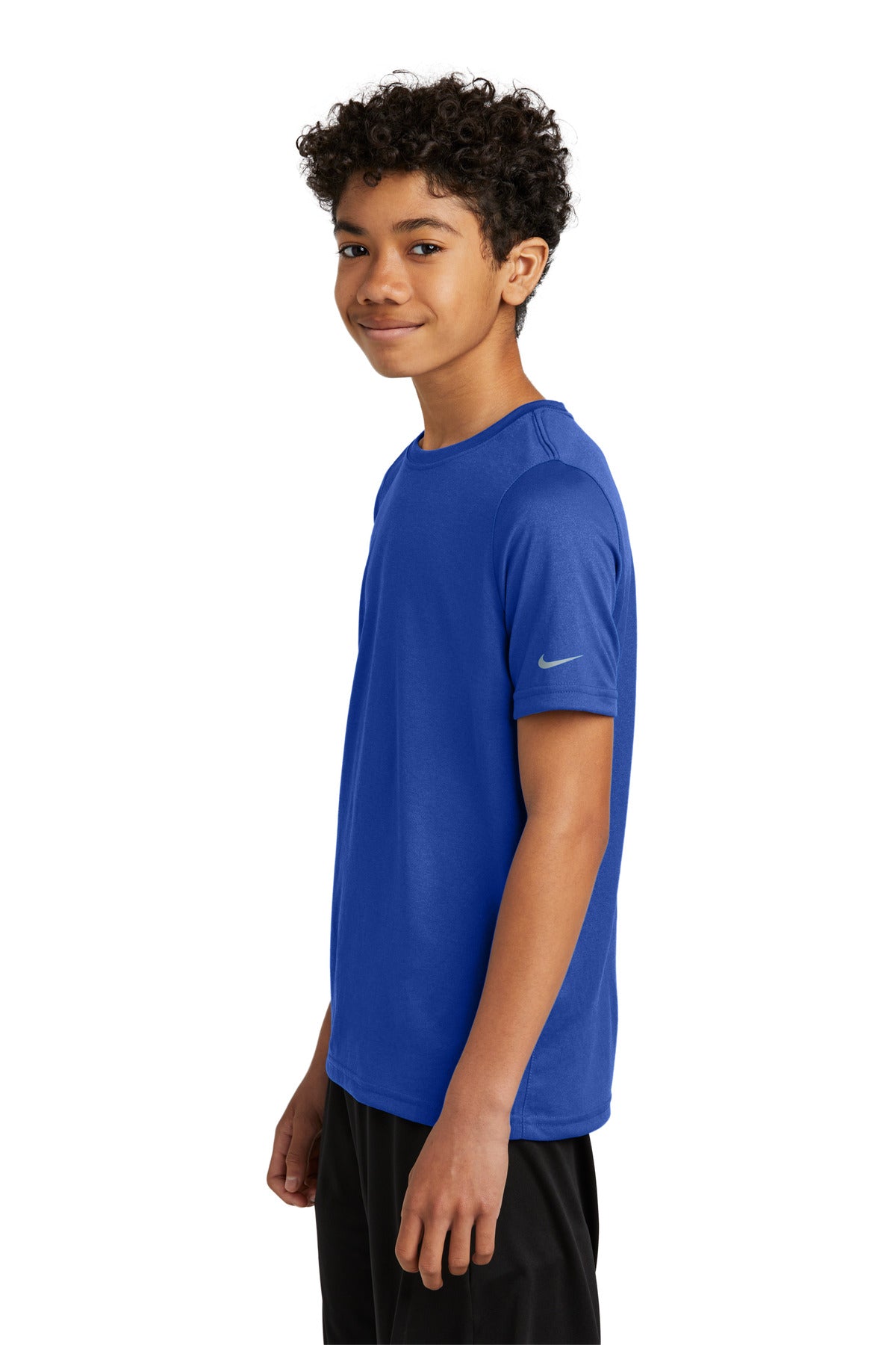Notre Dame High School Team Store - Game Royal Nike Youth Swoosh Sleeve rLegend Tee NKDX8787 (side)