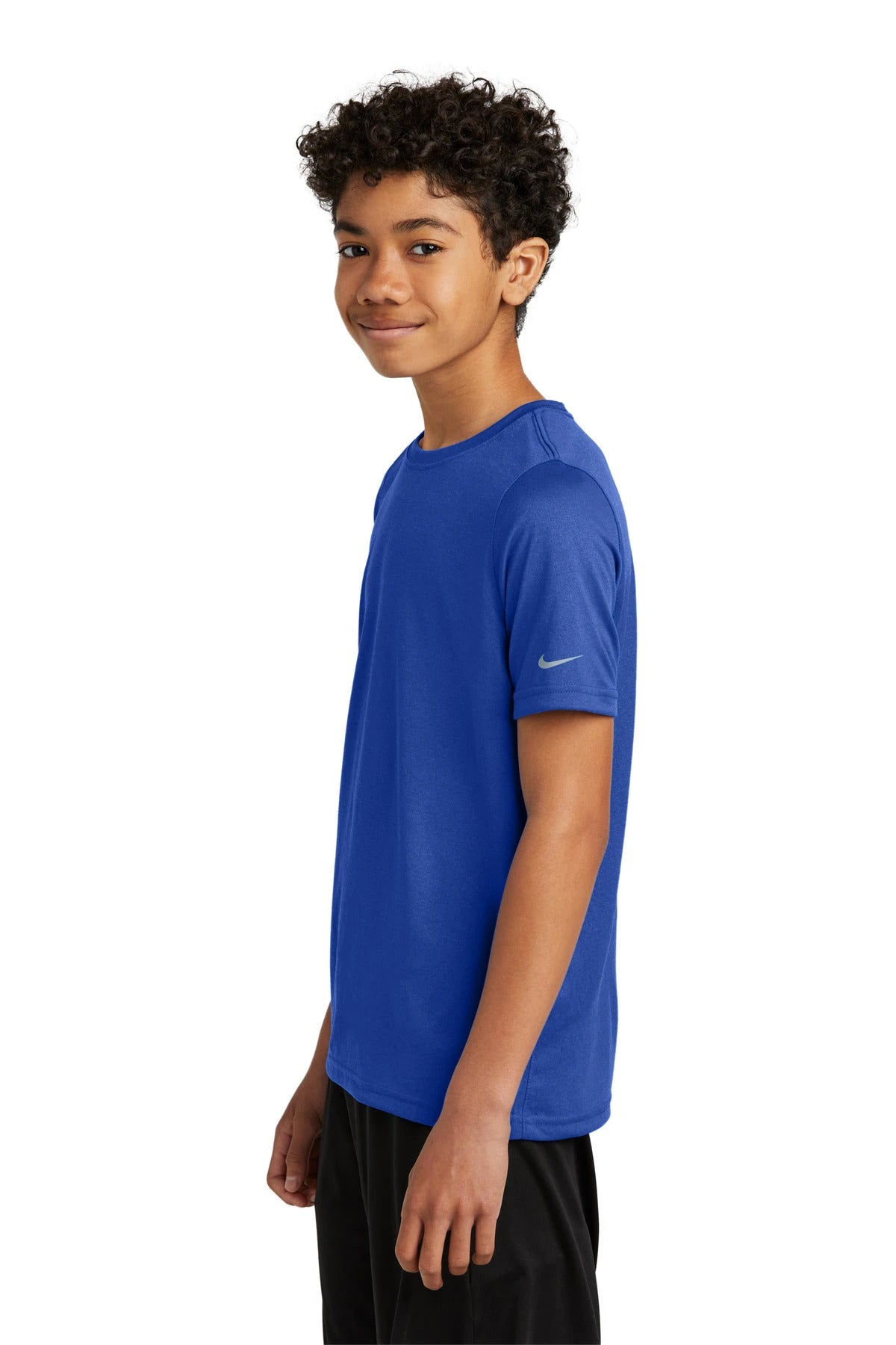 Notre Dame High School Team Store - Game Royal Nike Youth Swoosh Sleeve rLegend Tee NKDX8787 (side)