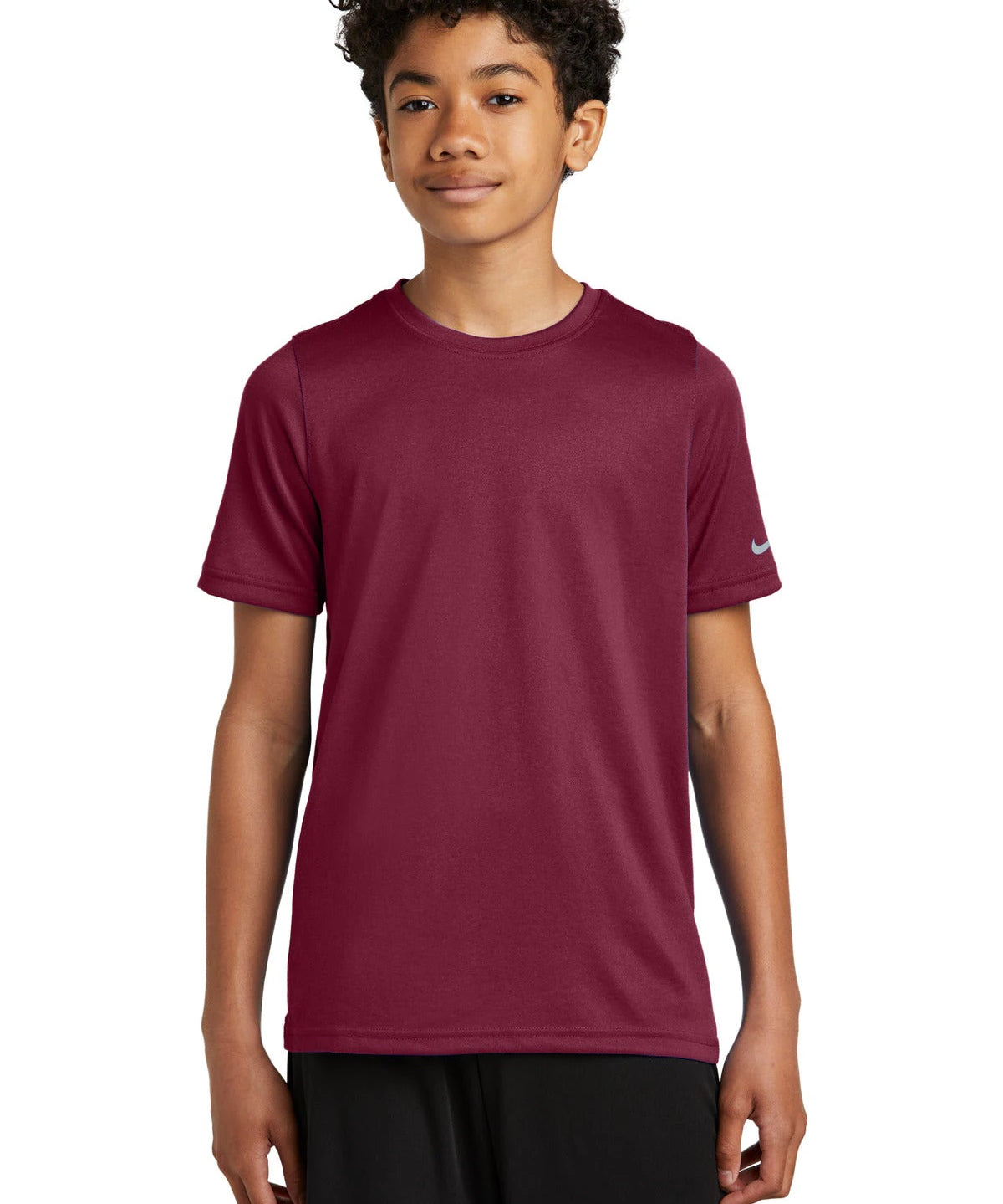 Ashwaubenon High School Football (Boys) - Team Maroon Nike Youth Swoosh Sleeve rLegend Tee NKDX8787 (model)