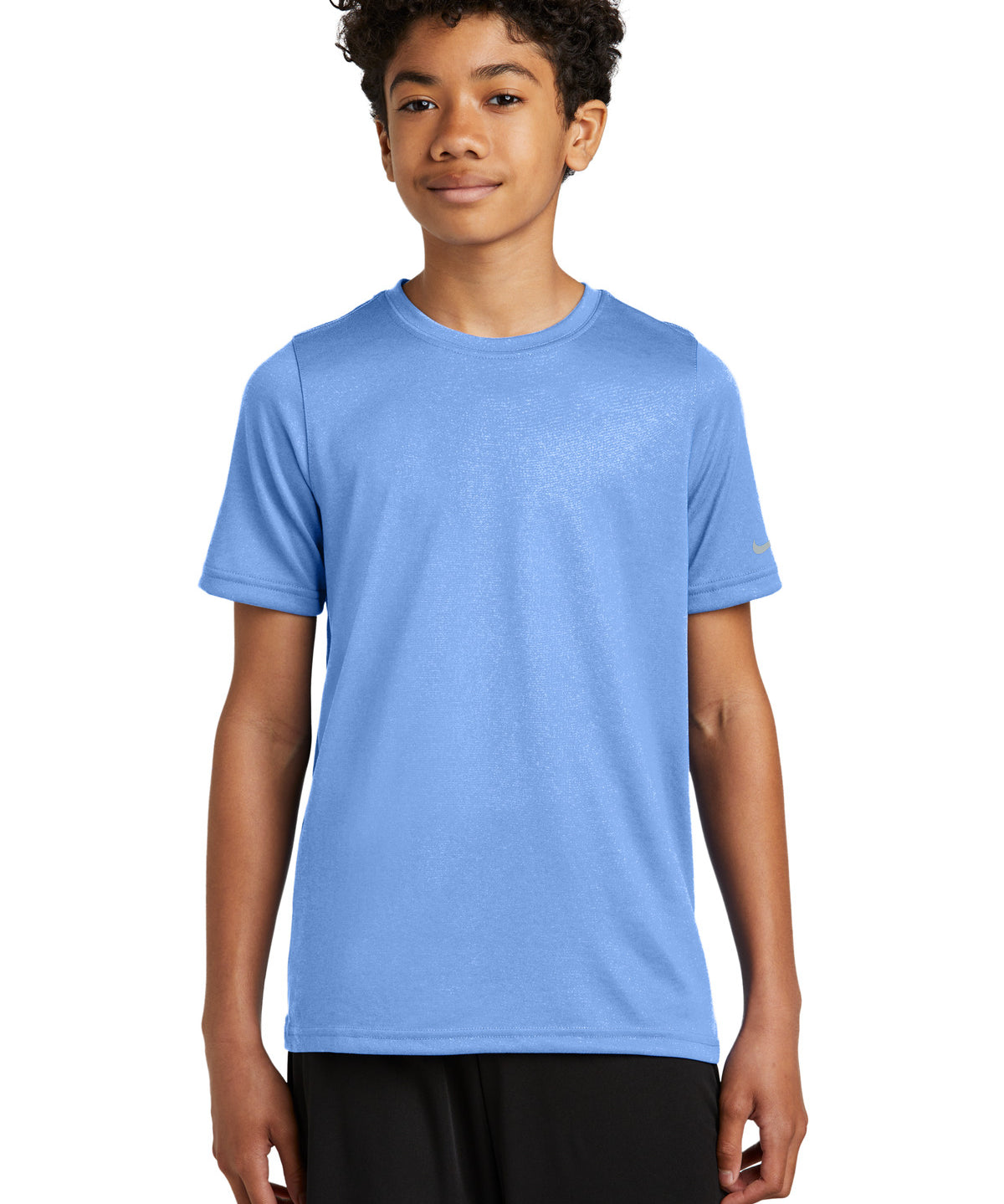 Ashwaubenon High School Football (Boys) - Valor Blue Nike Youth Swoosh Sleeve rLegend Tee NKDX8787 (model)