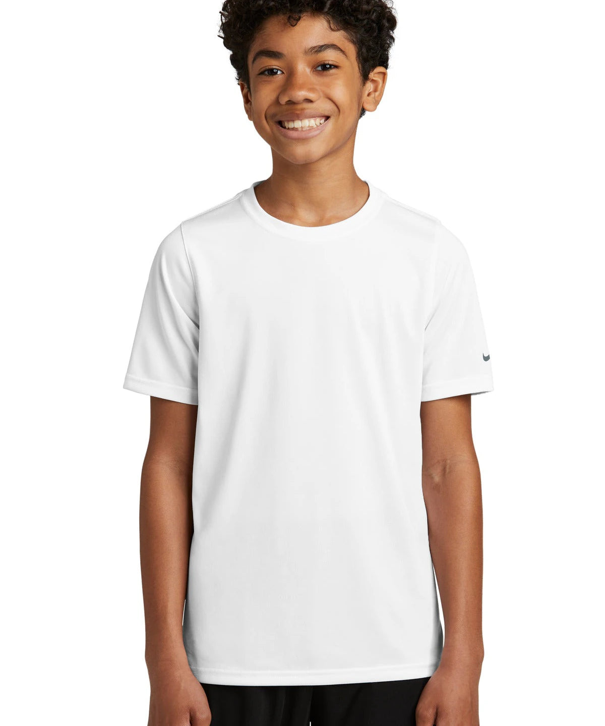 Ashwaubenon High School Football (Boys) - White Nike Youth Swoosh Sleeve rLegend Tee NKDX8787 (model)
