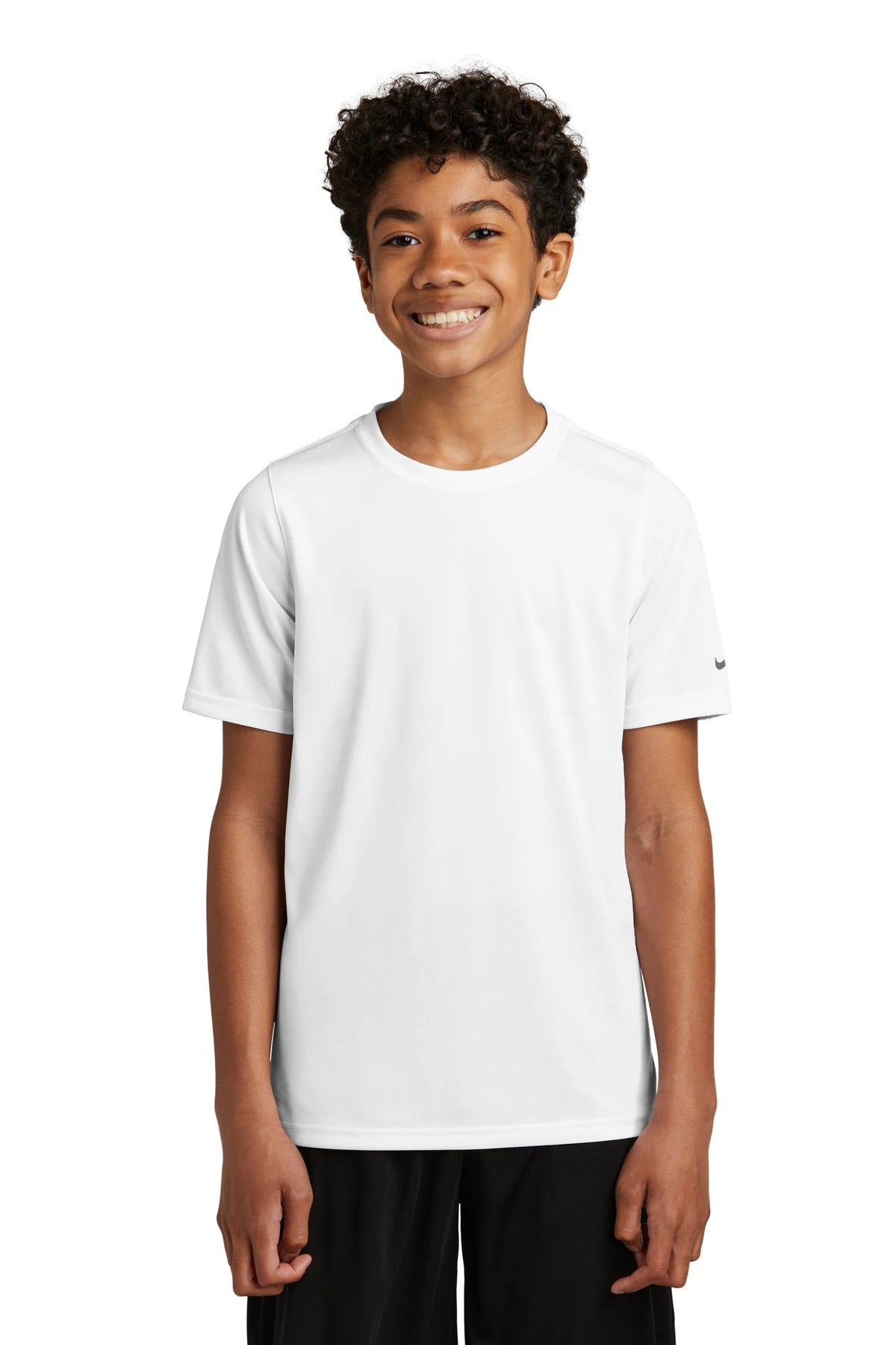 Ashwaubenon High School Football (Boys) - White Nike Youth Swoosh Sleeve rLegend Tee NKDX8787 (model)