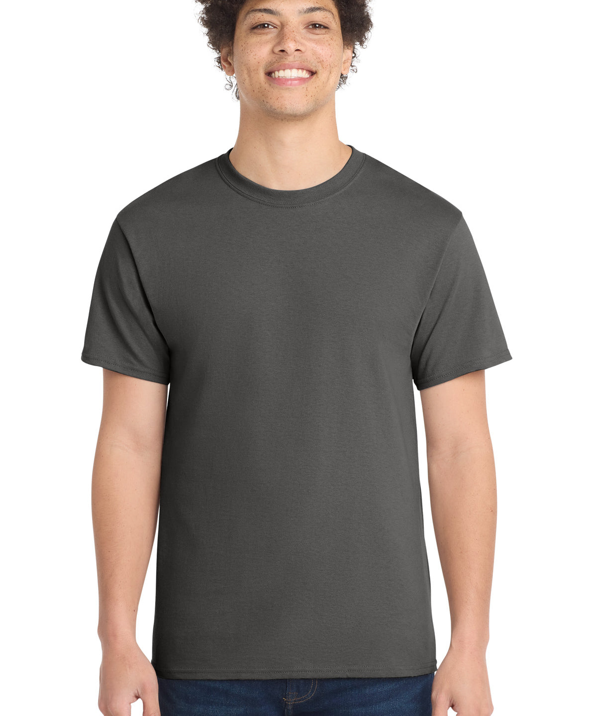 Ashwaubenon High School Football (Boys) - Charcoal Port & Co Core Cotton Tee. PC54 (model)
