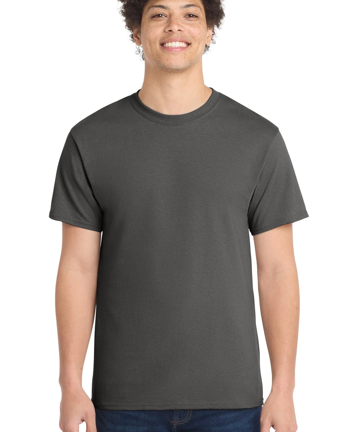 Ashwaubenon High School Football (Boys) - Charcoal Port & Co Core Cotton Tee. PC54 (model)