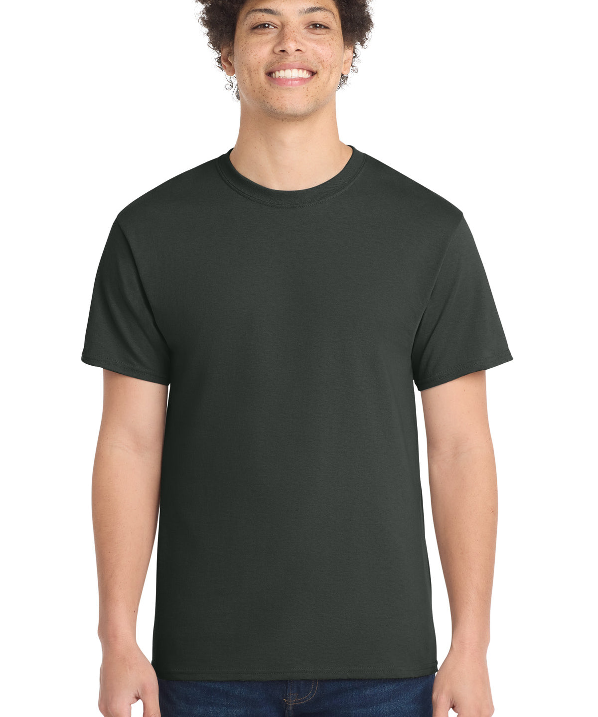 Ashwaubenon High School Football (Boys) - Coal Grey Port & Co Core Cotton Tee. PC54 (model)