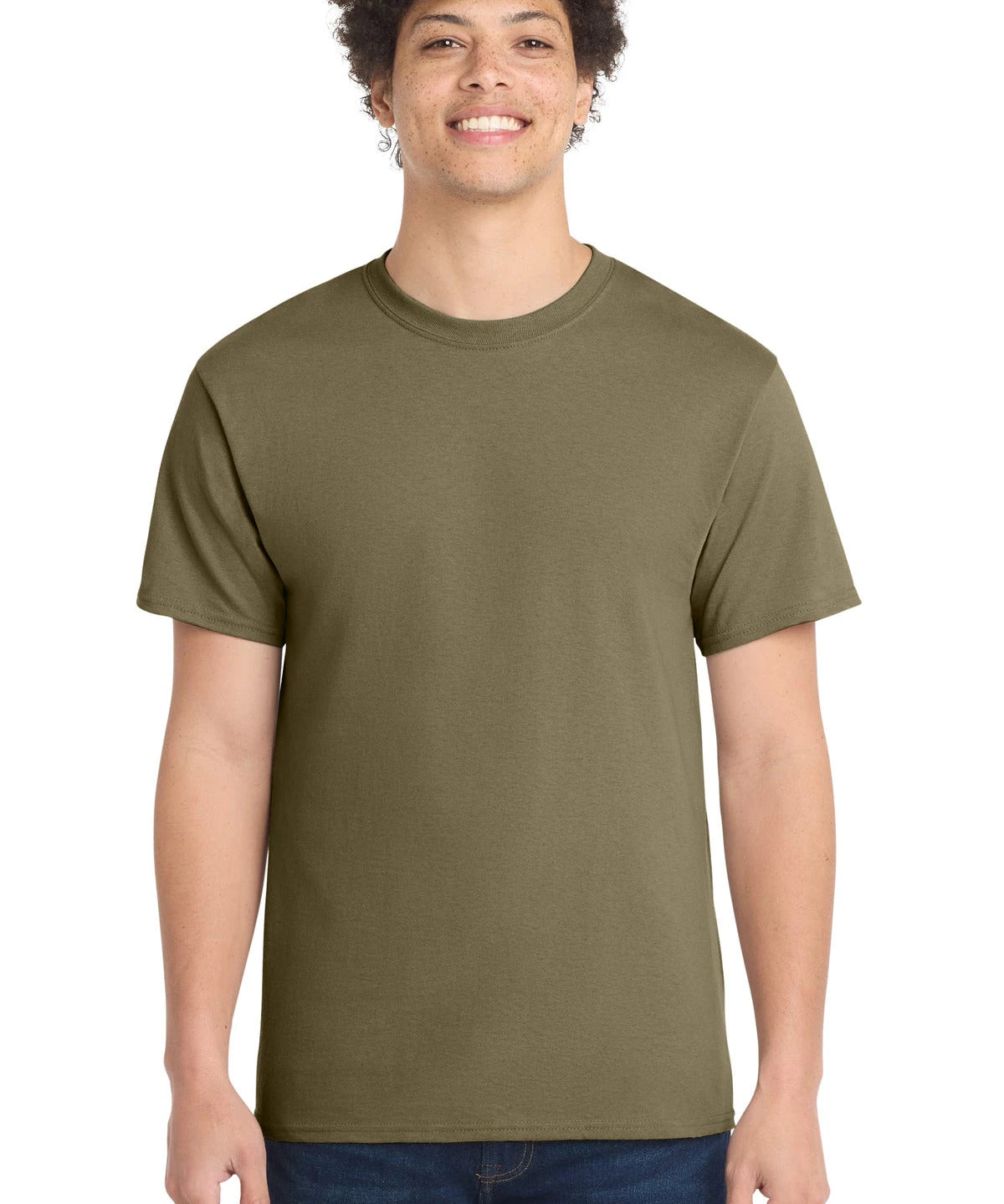 Ashwaubenon High School Football (Boys) - Coyote Brown Port & Co Core Cotton Tee. PC54 (model)
