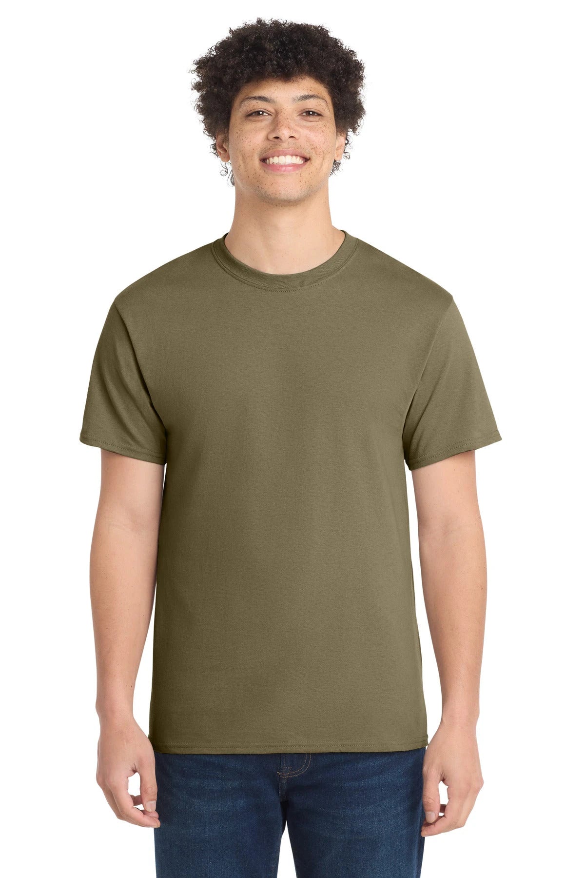 Ashwaubenon High School Football (Boys) - Coyote Brown Port & Co Core Cotton Tee. PC54 (model)