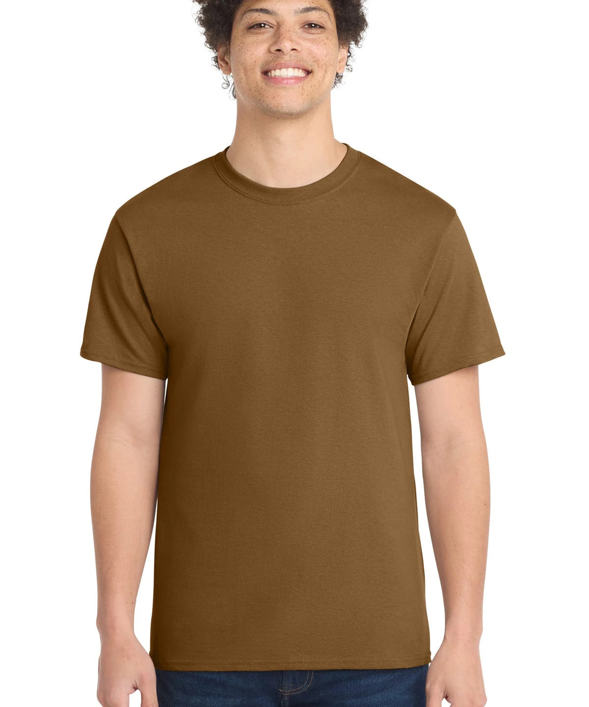 Ashwaubenon High School Football (Boys) - Duck Brown Port & Co Core Cotton Tee. PC54 (model)