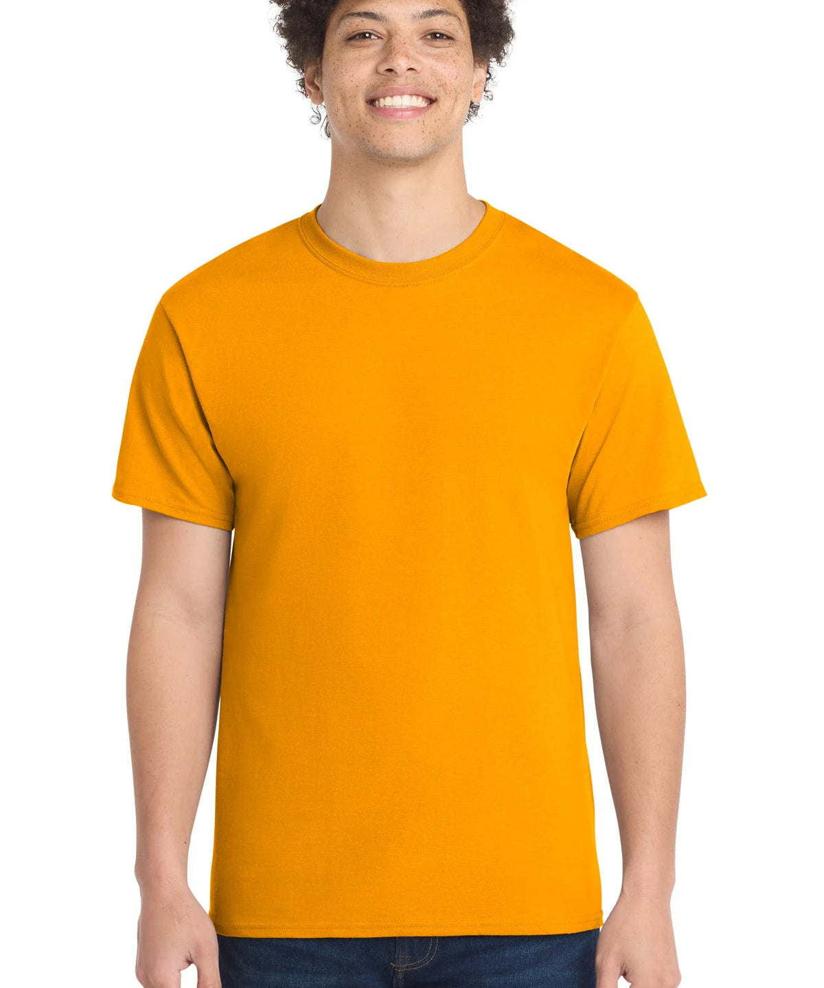 Ashwaubenon High School Football (Boys) - Gold Port & Co Core Cotton Tee. PC54 (model)