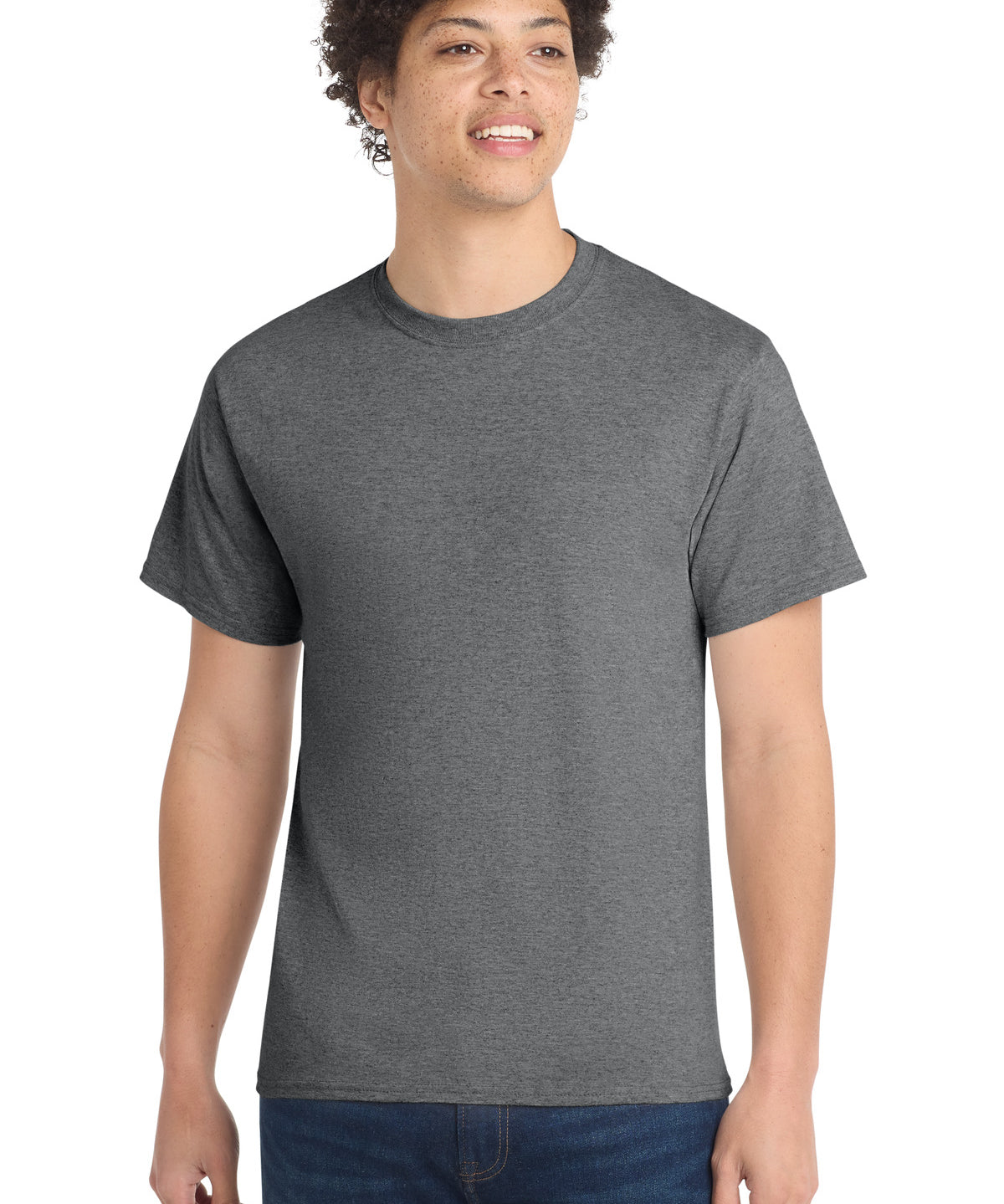 Ashwaubenon High School Football (Boys) - Graphite Heather Port & Co Core Cotton Tee. PC54 (model)