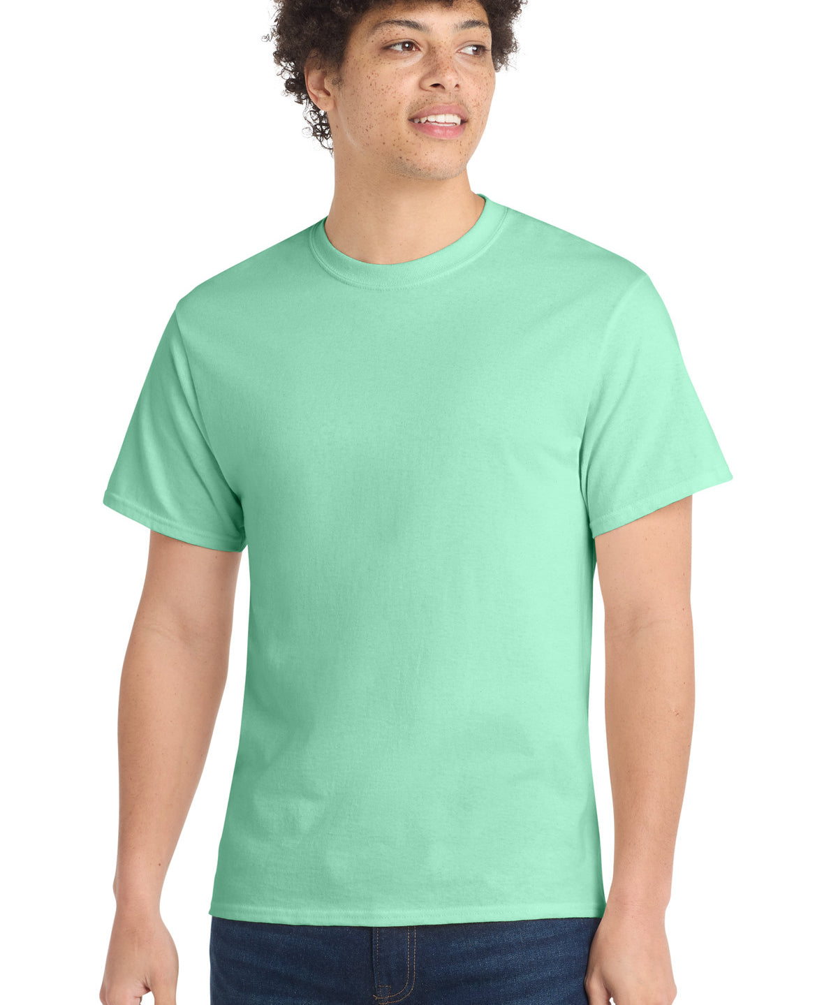 Ashwaubenon High School Football (Boys) - Jadeite Port & Co Core Cotton Tee. PC54 (model)