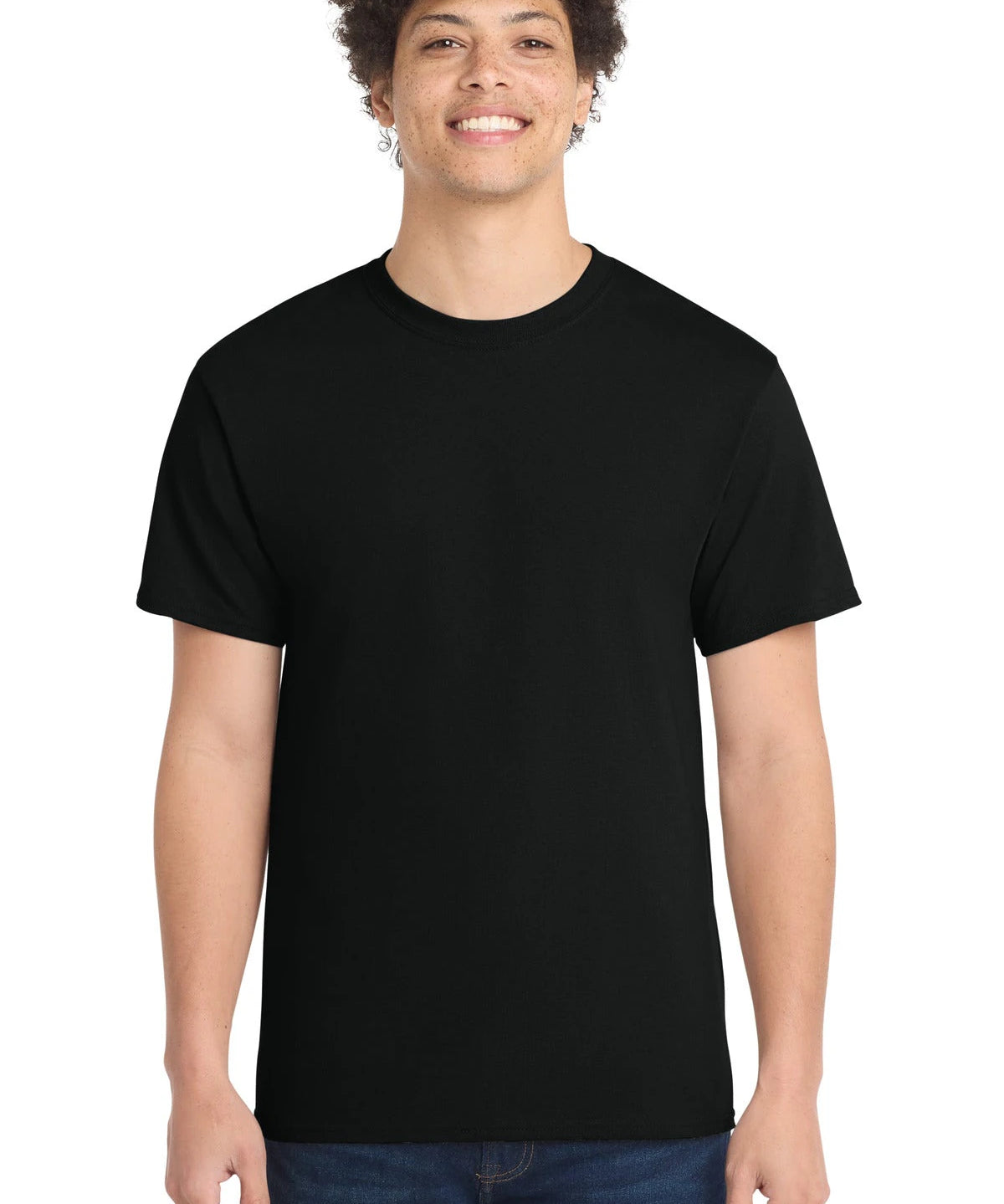 Ashwaubenon High School Football (Boys) - Jet Black Port & Co Core Cotton Tee. PC54 (model)