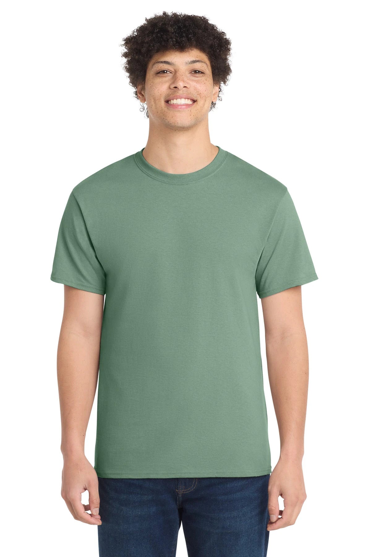 Ashwaubenon High School Football (Boys) - Laurel Green Port & Co Core Cotton Tee. PC54 (model)