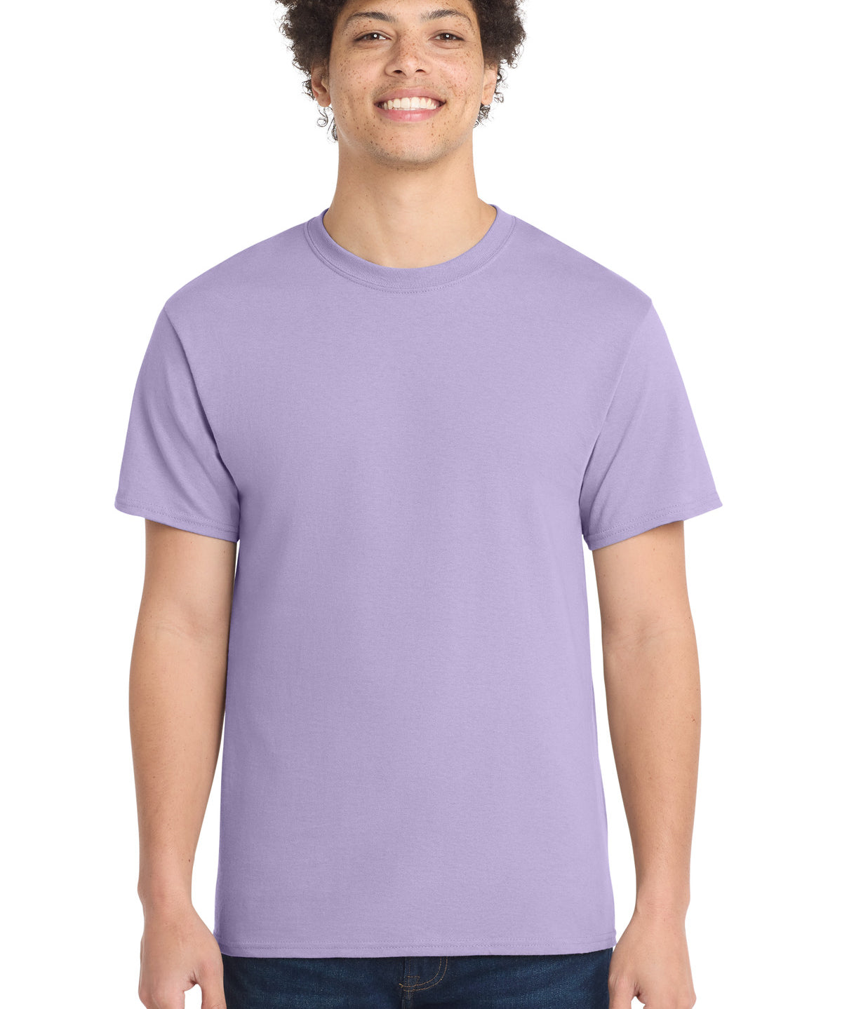 Ashwaubenon High School Football (Boys) - Lavender Port & Co Core Cotton Tee. PC54 (model)