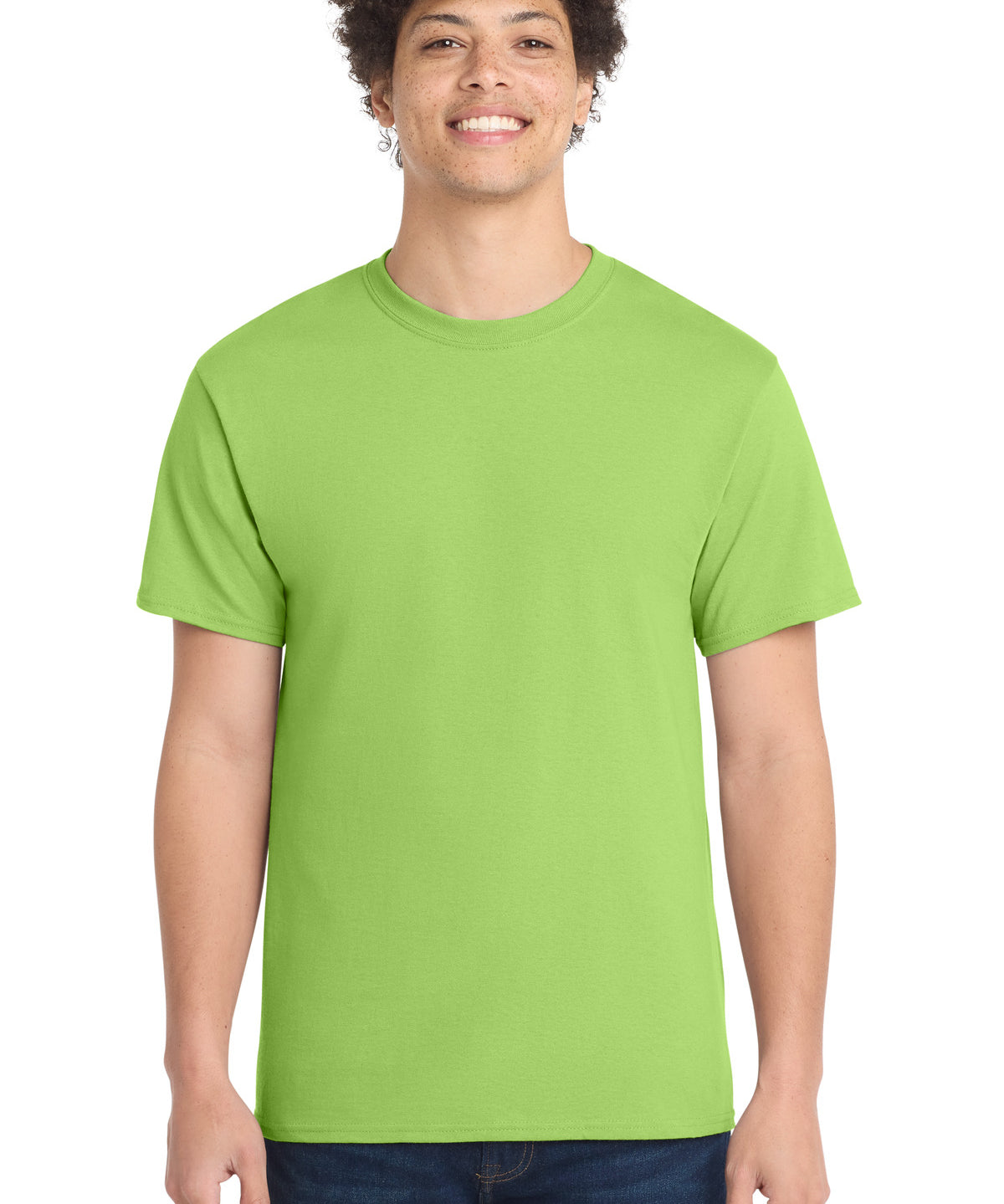 Ashwaubenon High School Football (Boys) - Lime Port & Co Core Cotton Tee. PC54 (model)