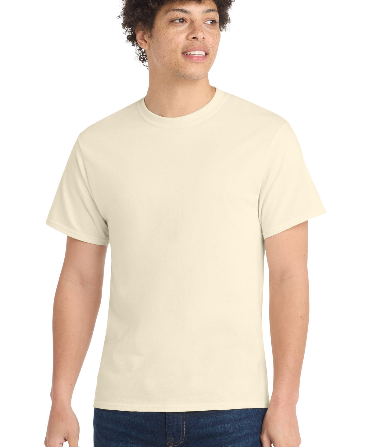 Ashwaubenon High School Football (Boys) - Natural Port & Co Core Cotton Tee. PC54 (model)