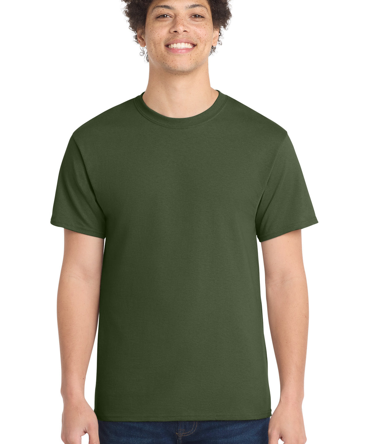 Ashwaubenon High School Football (Boys) - Olive Port & Co Core Cotton Tee. PC54 (model)