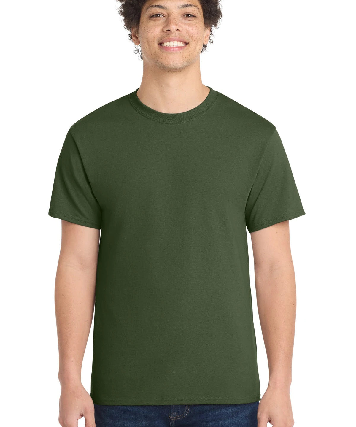 Ashwaubenon High School Football (Boys) - Olive Port & Co Core Cotton Tee. PC54 (model)