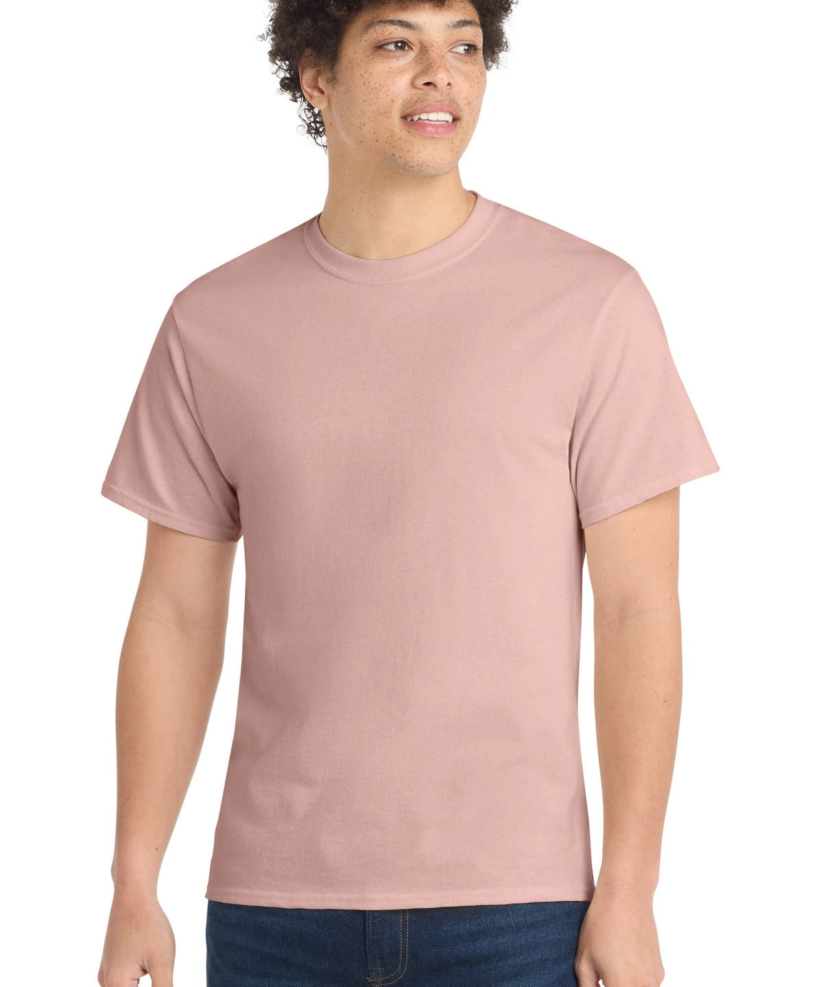 Ashwaubenon High School Football (Boys) - Pale Blush Port & Co Core Cotton Tee. PC54 (model)