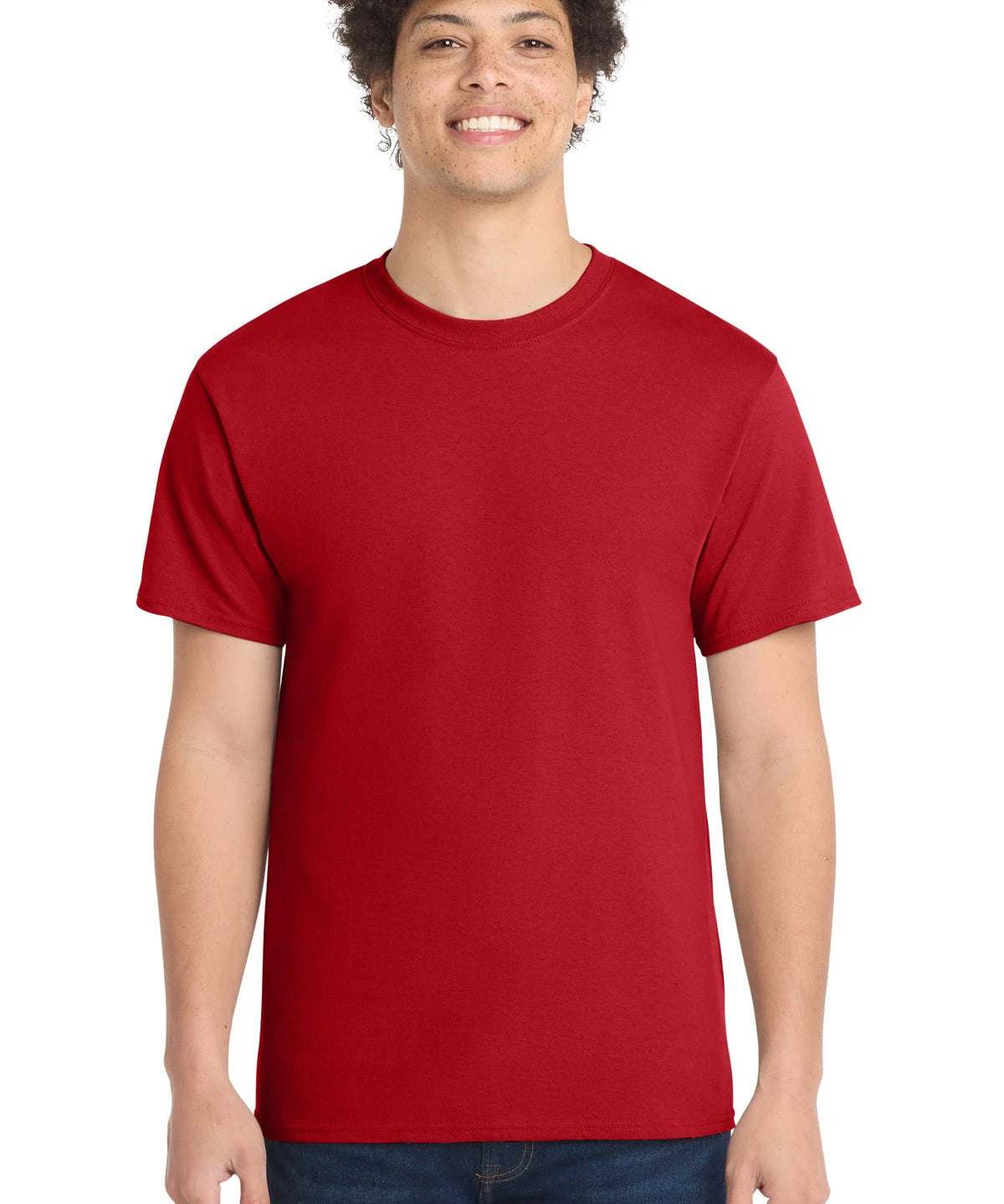 Ashwaubenon High School Football (Boys) - Red Port & Co Core Cotton Tee. PC54 (model)