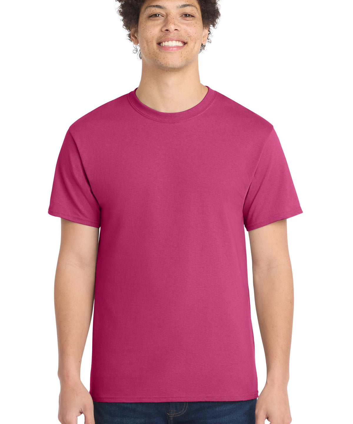 Ashwaubenon High School Football (Boys) - Sangria Port & Co Core Cotton Tee. PC54 (model)