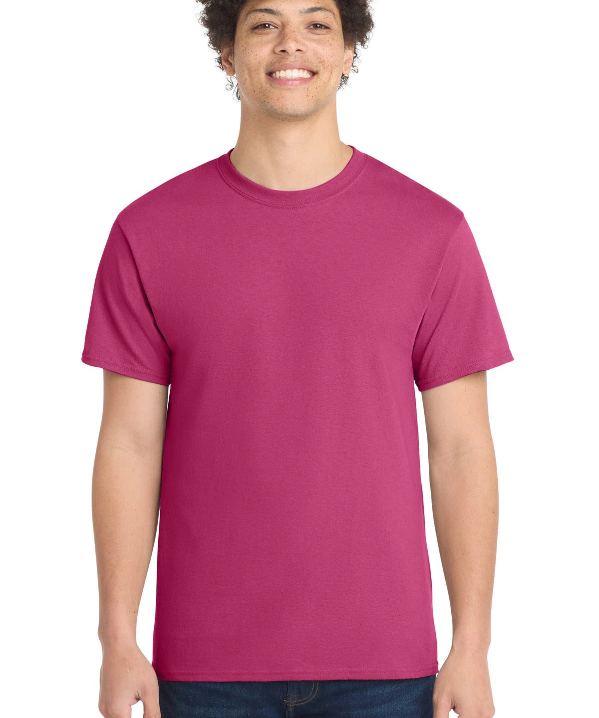 Ashwaubenon High School Football (Boys) - Sangria Port & Co Core Cotton Tee. PC54 (model)