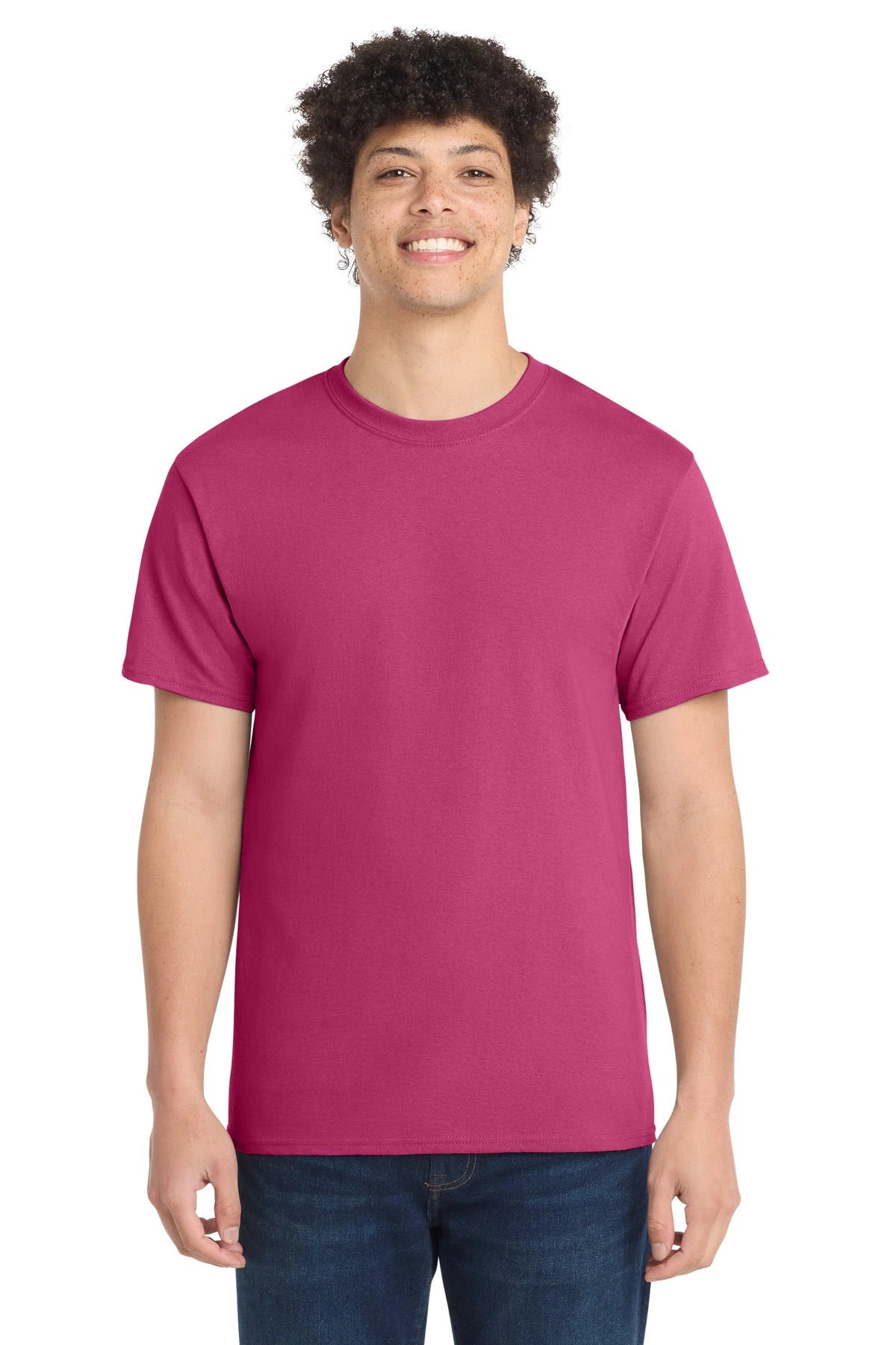 Ashwaubenon High School Football (Boys) - Sangria Port & Co Core Cotton Tee. PC54 (model)