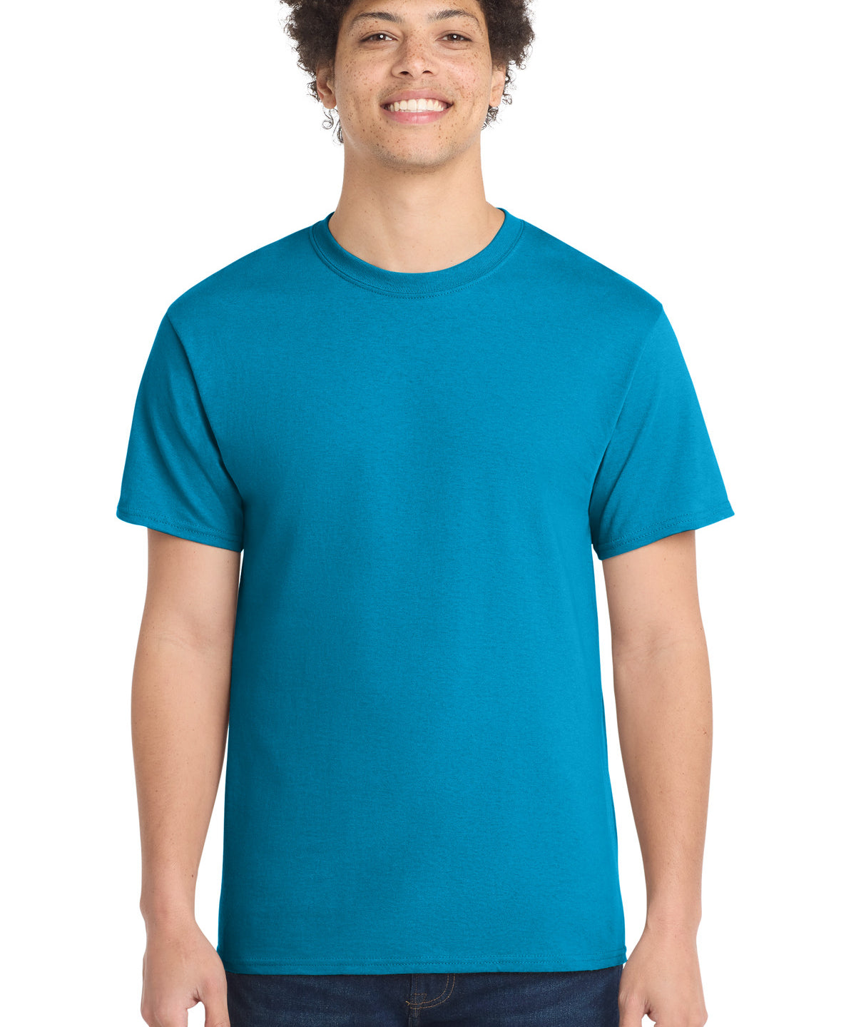 Ashwaubenon High School Football (Boys) - Sapphire Port & Co Core Cotton Tee. PC54 (model)