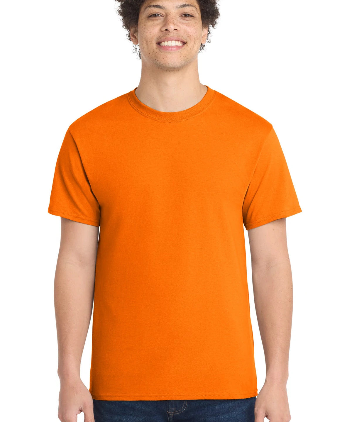Ashwaubenon High School Football (Boys) - Tennessee Orange Port & Co Core Cotton Tee. PC54 (model)